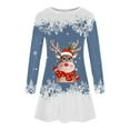 thumbnail image 6 of Womens Dress Fashion Casual Christmas Dress Long Sleeved Printed Round Neck Party Christmas Snowflake Dress, 6 of 6
