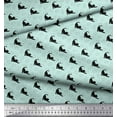 thumbnail image 2 of Soimoi Green Rayon Fabric Fish & Cat Animal Printed Craft Fabric by the Yard 56 Inch Wide, 2 of 3