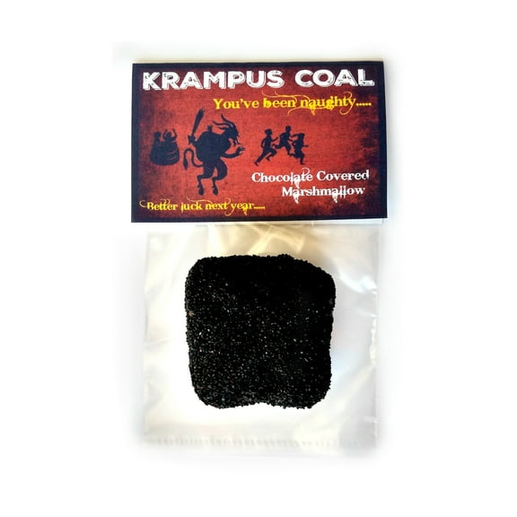 Krampus Coal Bavarian Christmas Demon Sack Stick Drown Children Holiday Tradition Gag Novelty Gift Stocking Stuffer Chocolate Covered Marshmallow