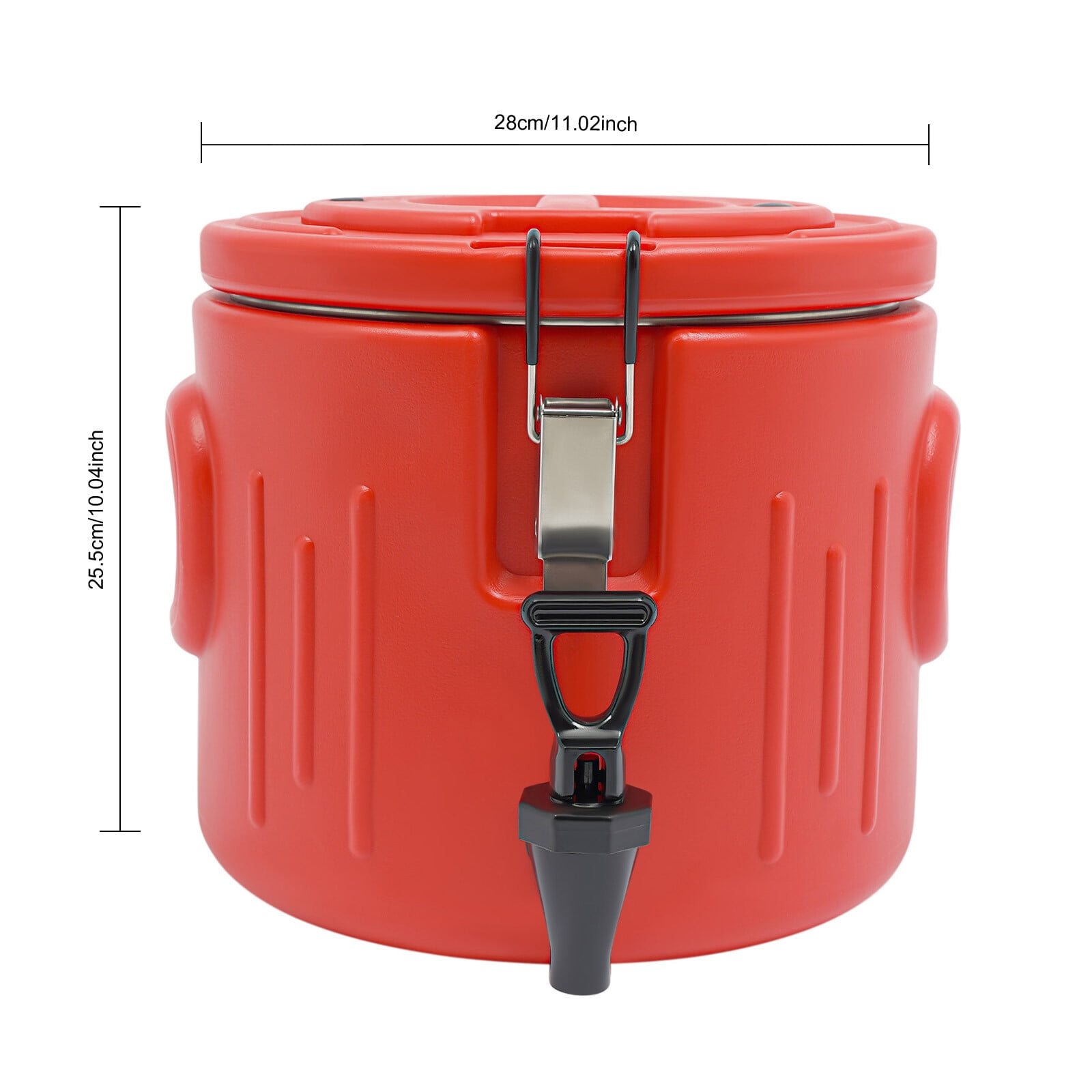 Red Insulated Beverage Containers Insulated Beverage Cooler Insulated Bucket 10L 11.02*10.04in for Central Kitchens, Restaurants, Outdoor Banquets