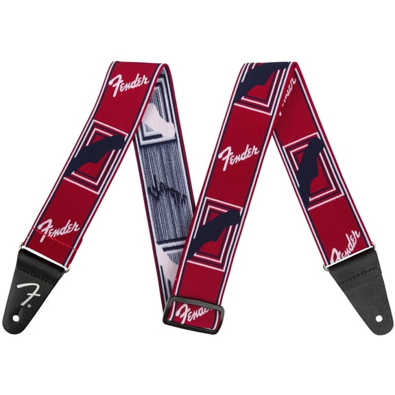 Fender Weighless Monogrammed Guitar Strap, Red/White/Blue
