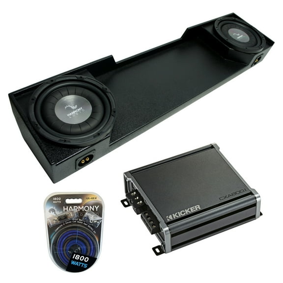 88-98 Chevy Silverado Ext Truck Harmony F124 Dual 12" Rhino Sub Box & CXA800.1