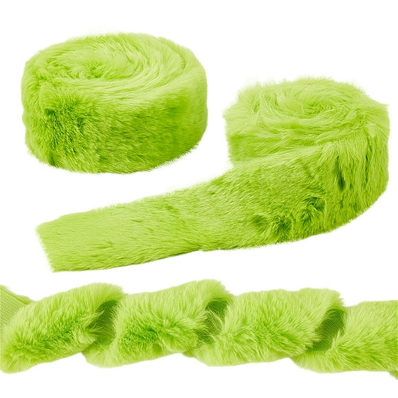 2 pc Artificial Wool Trimming Ornament Accessories Lime Green 50mm