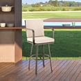 thumbnail image 2 of Patio Seating Arnauld 26" Outdoor Patio Swivel Counter Stool in Brown Aluminum with Cushions,Outdoor Seating, 2 of 10