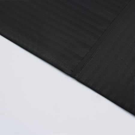 MAINSTAYS SUPER SOFT BRUSHED MICROFIBER BED SHEET SET, RICH BLACK EMBOSSED STRIPE, FULL, 4 PIECE
