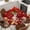 Red Green, variant on Gingerbread Christmas Round Tablecloth, Fitted Table Cover with Elastic for 36"-44" Round Tables, Xmas Balls Branches Navy Blue Table Cloth Outdoor Indoor Dinning Party Waterproof Tablecloths
