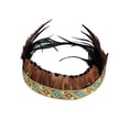 thumbnail image 3 of Tocado de plumas Yinane Diadema accesorios para la cabeza de corona Sombrero indio de jefe americano Fiesta de Carnaval, 3 of 8