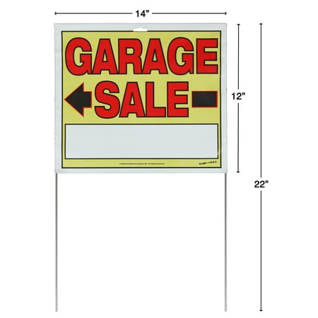 - (2 Pack) Sunburst Systems Medium 2-Sided Garage Sale Sign with Metal U-Stake