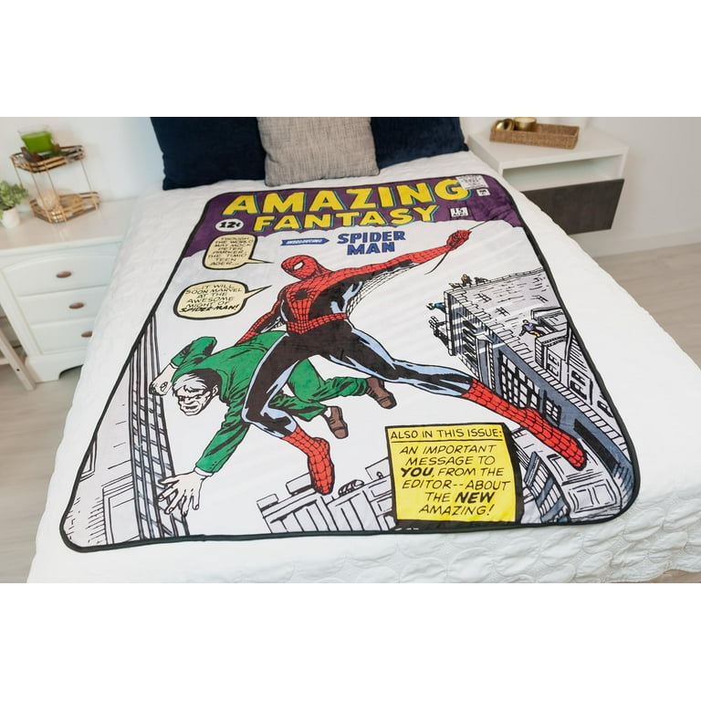 Surreal Entertainment Marvel Spider-Man Amazing Fantasy No. 15 Fleece Throw  Blanket | 60 x 45 Inches