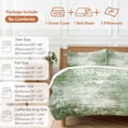 thumbnail image 6 of King 4 Piece Bedding Set Vintage Green Texture Soft Breathable Duvet Cover and Pillowcase, Farm Retro Shabby Wall Art Duvet Cover Set Bed Sheets for Bedroom Dormitory Guest Room, 6 of 9