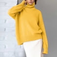 thumbnail image 2 of Women'S Sweaters, High Neck Sweaters for Women, Solid Color Ribbed Knit, Lightweight Pullover for Comfort, 2 of 5