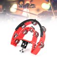 thumbnail image 1 of Fyydes Half Moon Tambourine, Crisp Sound Durable Double Row Metal Jingles For Gift For KTV For Party, 1 of 8