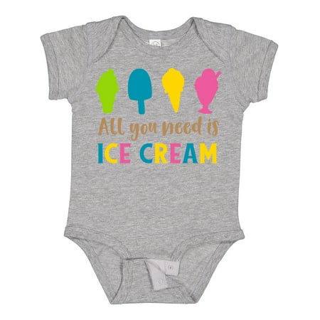 

Inktastic All You Need is Ice Cream Ice Cream Cone Sundae Boys or Girls Baby Bodysuit