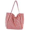 thumbnail image 2 of Bolso de hombro Yinane bolso de viaje a rayas Rojo a rayas para mujer verano fiesta al aire libre vacaciones, 2 of 8