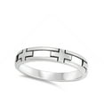 thumbnail image 4 of Oxidized Cross Cutout Thin Christian Ring .925 Sterling Silver Band Jewelry Female Male Size 5, 4 of 4