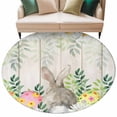 thumbnail image 6 of Easter Bunnies Round Rug 8ft Washable Circle Rugs Non Slip Spring Eucalyptus Easter Eggs Gray Wooden Large Area Rug Indoor Floor Carpet for Bedroom Kitchen Living Room Home Office Dining Room Nursery, 6 of 8