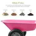 thumbnail image 3 of Best Choice Products Dual-Wheel Home Wheelbarrow Yard Garden Cart for Lawn, Construction - Pink, 3 of 8