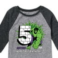 thumbnail image 3 of Marvel Hulk - Incredible Birthday 5 - Toddler And Youth Raglan, 3 of 5