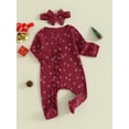 thumbnail image 2 of Baby Girl First Christmas Outfit Xmas Tree Romper Ruffle Long Sleeve Zipper Jumpsuit Newborn Fall Winter Holiday One Piece Clothes Set, 2 of 8