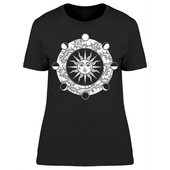 Magic Esoteric Sun Moon T-Shirt Women -Image by Shutterstock, Female Medium