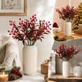 thumbnail image 4 of JeashCHAT Artificial Red Berry Christmas Stems, Fake Leaf Holly Berry Picks, 14" Holiday Floral Sprays for Vase Home Table Xmas Party Decor, 4 of 7