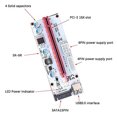 thumbnail image 4 of Methold Tarjeta elevadora USB 3.0 PCI-E Interfaz de 6 pines Tarjeta gráfica adaptadora 1x a 16x Juegos de teclado y mouse para computadora Línea azul tarjeta blanca roja, 4 of 6