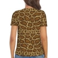 thumbnail image 3 of Fuzoiu Snake Skin Print Women's V-Neck T-Shirt,Women's Short Sleeve Top, Comfortable for Work, Leisure, and Sports, 3 of 7