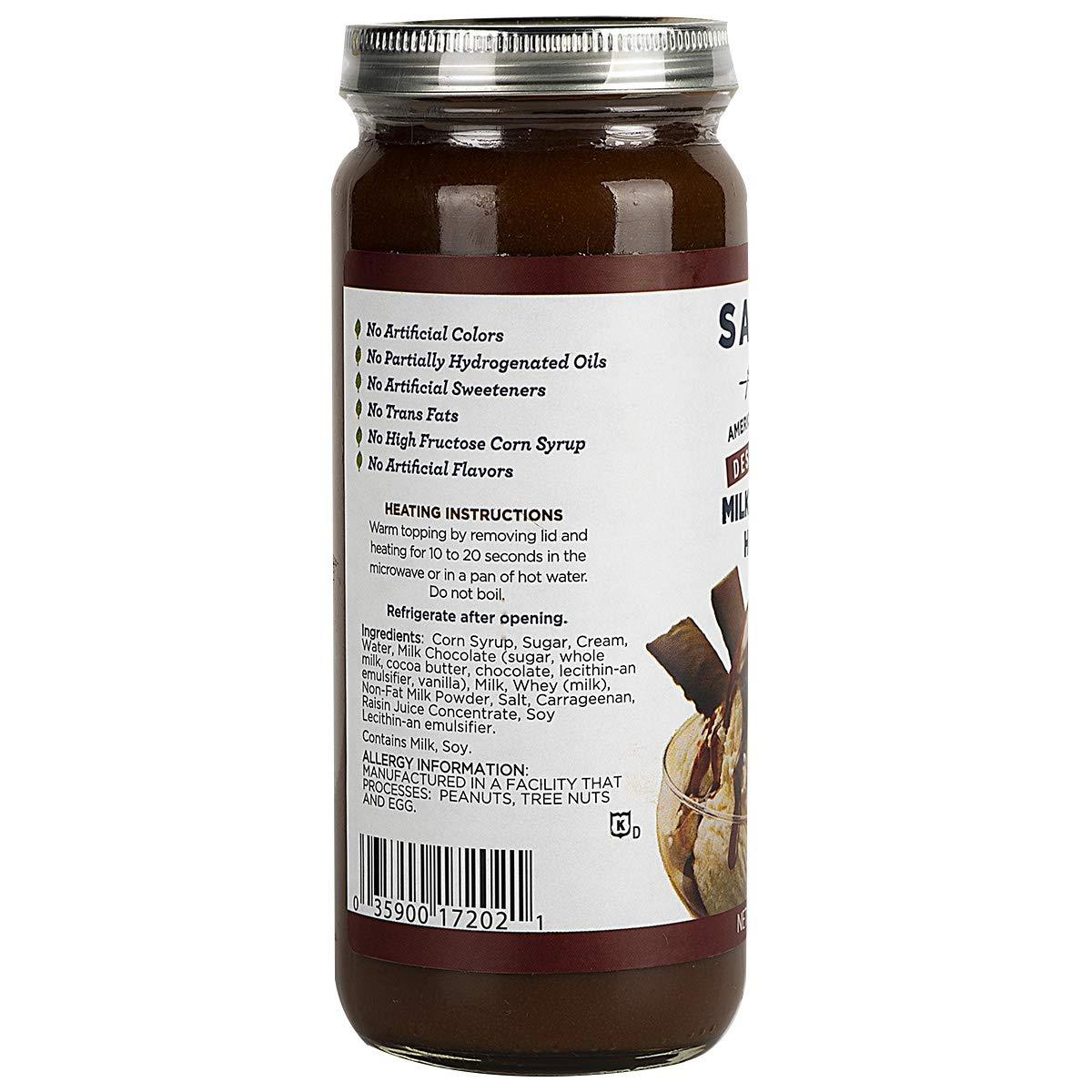 Sanders Milk Chocolate Hot Fudge Dessert Topping, 20 OZ  (Pack of 12)