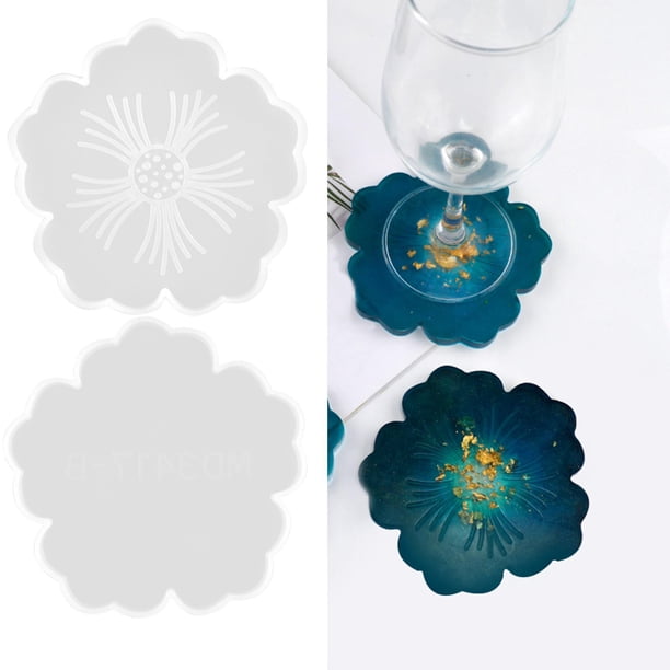 Posavasos de Silicona de 2 Pieza Posavasos Decorativos de Resina de Fundición de Resina, Posavasos Artesanales DIY , Alfombri BLESIY La montaña rusa muere