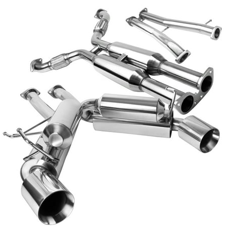 Spec-D Tuning For 2003-2009 Nissan 350Z Z33 Fairlady Z Dual Catback Exhaust System W/ Duo Layer Tips 2003 2004 2005 2006 2007 2008