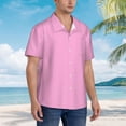 thumbnail image 3 of Fuzoiu Pink Print Hawaiian Shirt for Men, Summer Beach Casual Short Sleeve Button Down Shirts, Men’s Beach Summer Shirts with Pocket,X-Large, 3 of 7