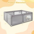 thumbnail image 3 of Babyjoy 75" x 59" Large Baby Playpen with Breathable Mesh & Zipper Doors Play Yard Fence Gray, 3 of 11