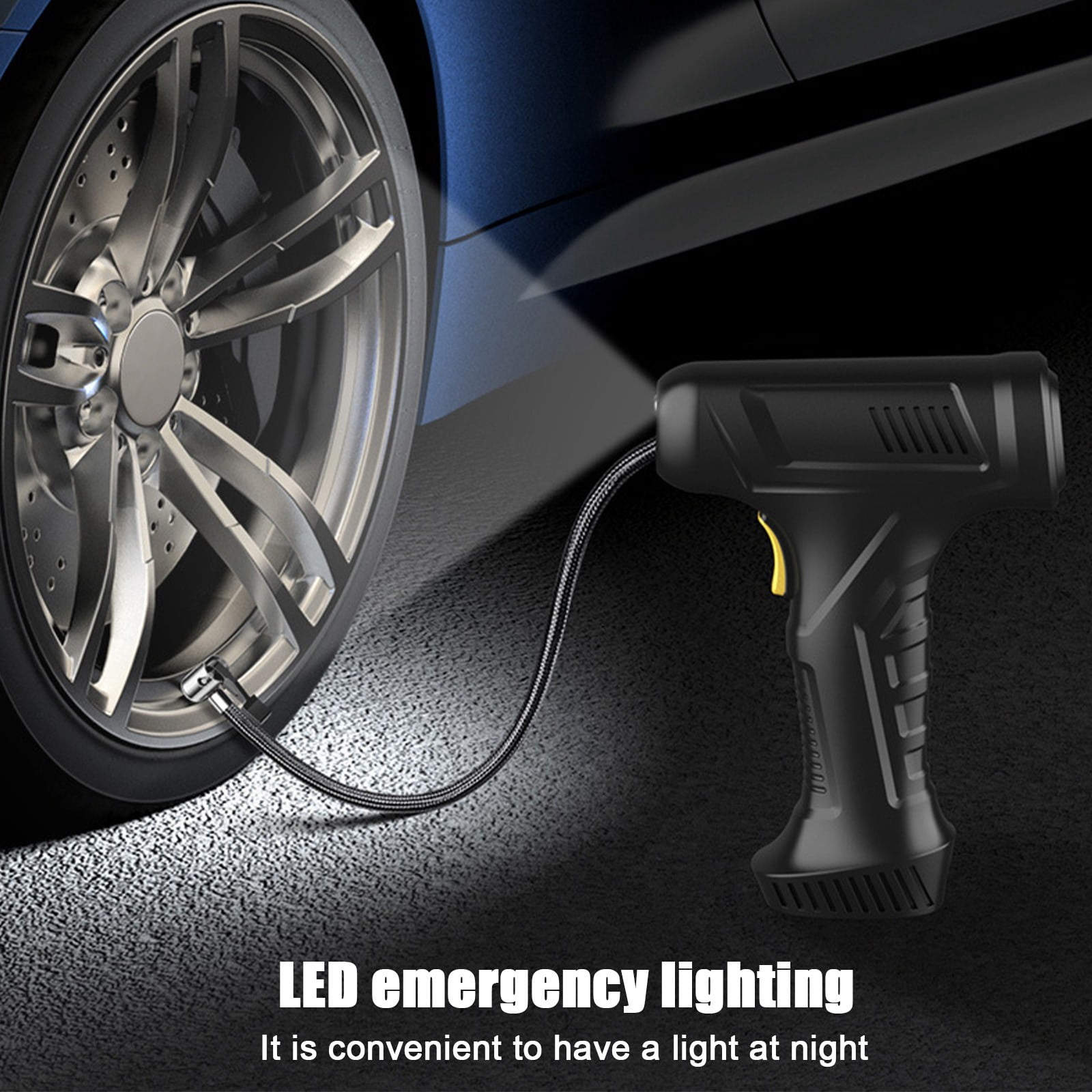 150PSI Tire Inflator Portable Air Compressor for Car Tires, 12V Auto Tire Pump with Digital Pressure Gauge, Emergency LED Light, Fast Inflation for Cars and Motorcycles