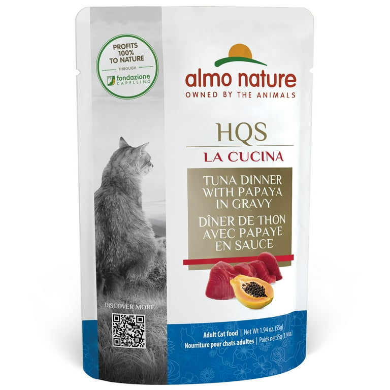 Almo Nature HQS La Cucina Cat Grain Free Tuna with Papaya In Gravy Wet Cat Food Almo Nature HQS La Cucina Cat Grain Free Tuna with Papaya In Gravy Wet Cat Food