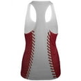 thumbnail image 2 of Baseball League White and Red All Over Womens Work Out Tank Top, 2 of 2