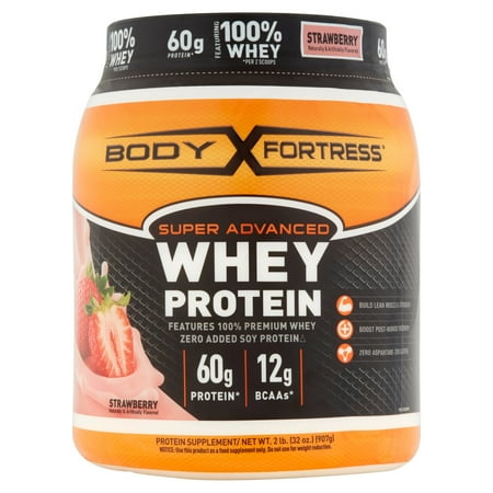 Body Fortress Super Advanced Whey Protein, fraises, 2 lbs