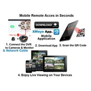 16 Channel HD H.265 DVR Security System with 4TB HDD and 16x 1080p HD Outdoor Indoor Weatherproof CCTV Cameras Smartphone Remote Monitoring