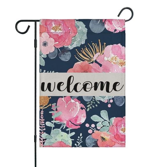 Spring Summer Multicolored Flower Leaves Garden Flag 12.5x18 Inch Double Side for Outdoor Courtyard Garden Decor Flowers Welcome Holiday Flag for Outside Decoration