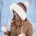 thumbnail image 1 of Gorro de invierno Wancir para mujer, estilo peruano, con orejeras, de sherpa, para esquí y nieve, tejido con forro polar., 1 of 4