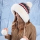 thumbnail image 1 of Gorro de invierno Wancir para mujer, estilo peruano, con orejeras, de sherpa, para esquí y nieve, tejido con forro polar., 1 of 4