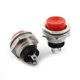 thumbnail image 1 of 2Pcs Interruptor de botón momentáneo SPST negro con rosca de 16 mm y tapa roja, AC125V 3A, 1 of 1