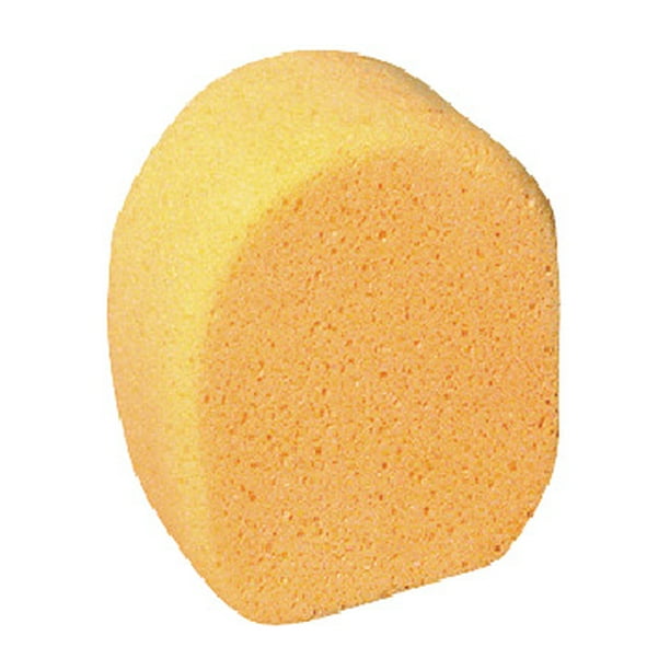 Synthetic Polyurethane MultiPurpose Oval Sponge, 6 X 4 X 2 in, Yellow