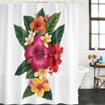 thumbnail image 2 of Pink Red Yellow Hibiscus Bathroom Shower Curtains with 12 Hooks Polyester Waterproof Shower Curtain for Stalls and Bathtubs Farmhouse Tropical Floral Decorative Bathroom Privacy Curtain 36x72 Inches, 2 of 9
