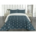 thumbnail image 2 of Ambesonne Lighthouse Quilted Coverlet 3 Pcs, Nautical Themed Form, Queen Size, Dark Sky Blue White and Ruby, 2 of 4