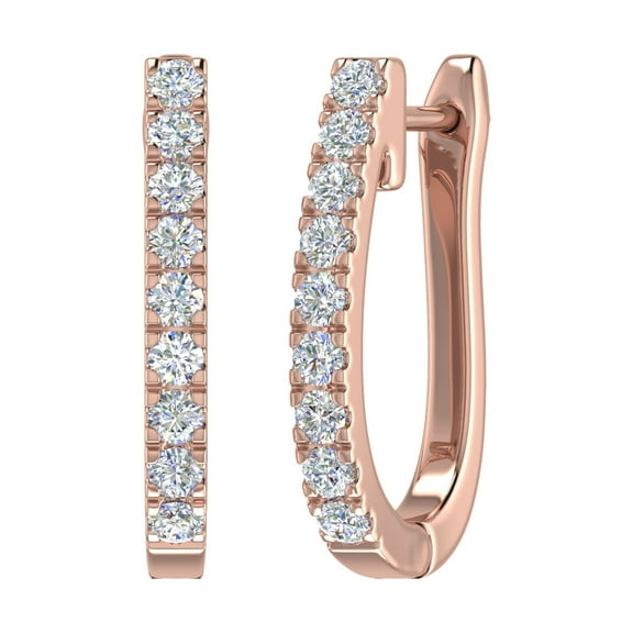 1/2 Carat Diamond Hoop Earrings in 10K Rose Gold