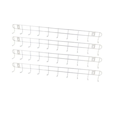 Hook Wall 4PCS Bedroom Bathroom Hat Coat Towel Wall Mounted Metal 10 Hooks Hanger Hanging Rack Holder ()