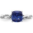 thumbnail image 5 of Sterling Silver Rhodium-Plated Created Sapphire And Diamond Ringsize 7 (Width 1.75 To 3) - Jbsp, 5 of 5
