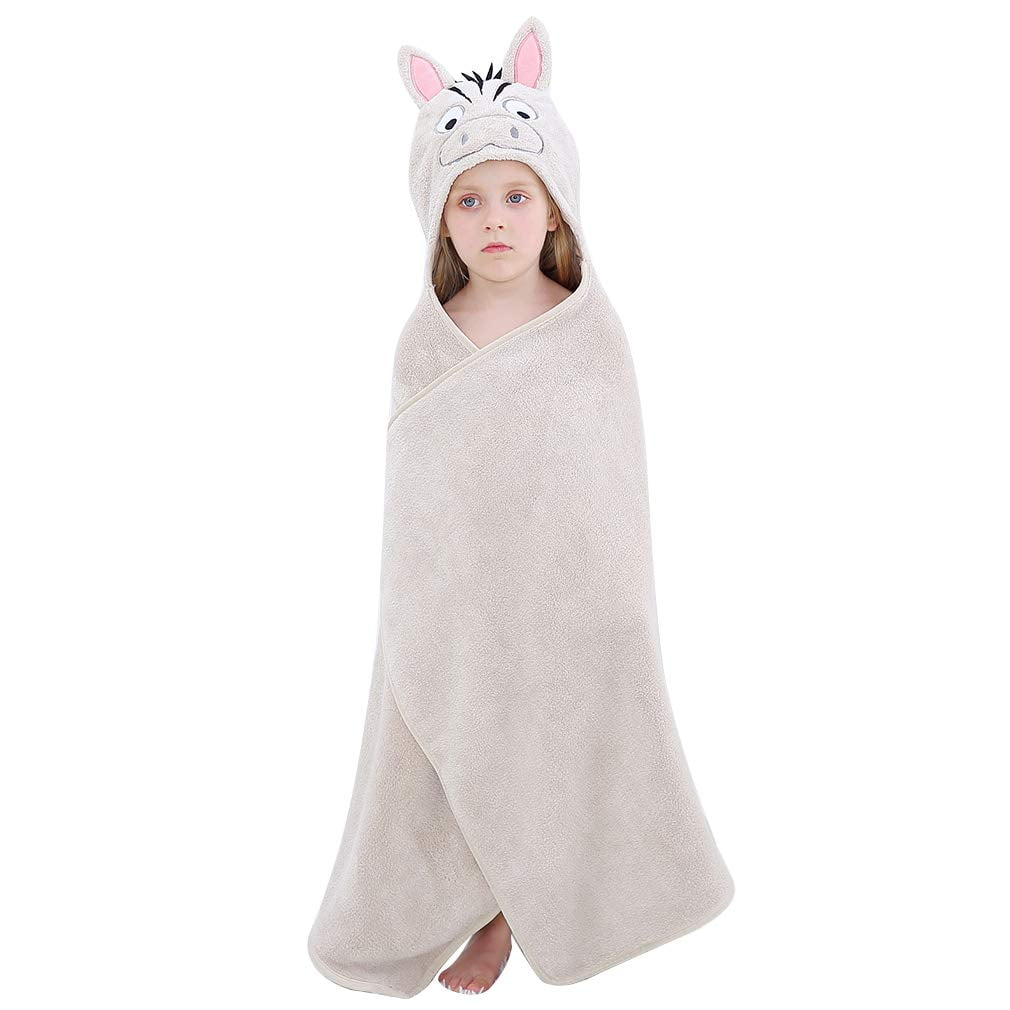 Snuggle Bunny Cuddledry Plush Hooded Bath Towel Cream 