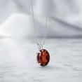 thumbnail image 4 of Gem Stone King 14K White Gold Red Garnet Pendant Necklace for Women (3.65 Cttw, Gemstone January Birthstone, Oval 11X9MM, With 18 inch Chain), 4 of 4