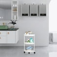 thumbnail image 3 of Mobile Bathroom Corner Shelf Kitchen Living Room Storage Organizer For Snacks Toiletries Three Tier Rolling Cart With Wheels, 3 of 5